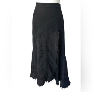 Scully Prairie Western Maxi Skirt Women Large Homestead Embroidery Peru Peruvian